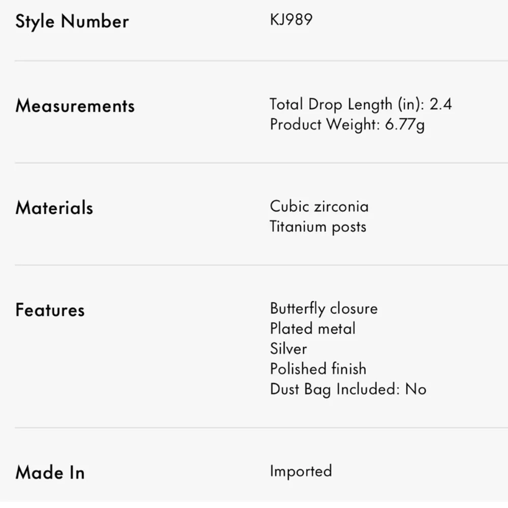 $129 Kate Spade You're A Star Linear Earrings‎